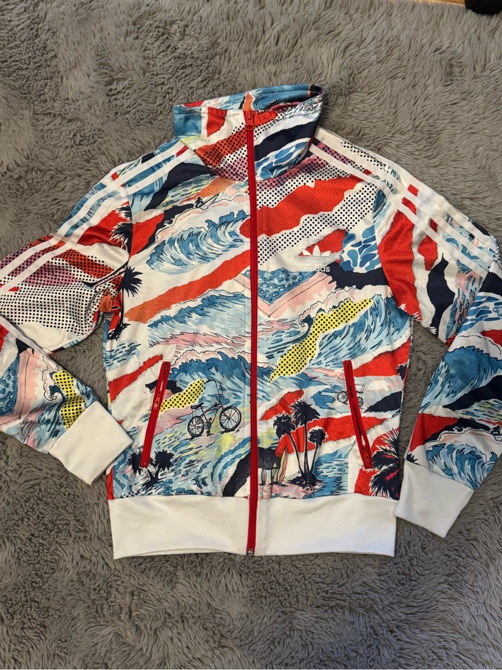 adidas California Firebird Jacket - Red, Blue, Yellow, White